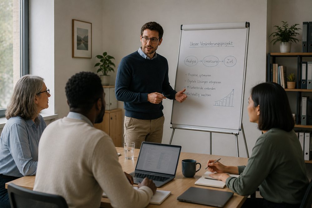 Workshop zur Analyse und Überwindung stockender Veränderungsprozesse in Unternehmen.
